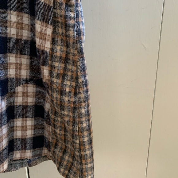 🇨🇦Upcycled Plaid Flannel cowl-neck tunic dress - Picture 6 of 12